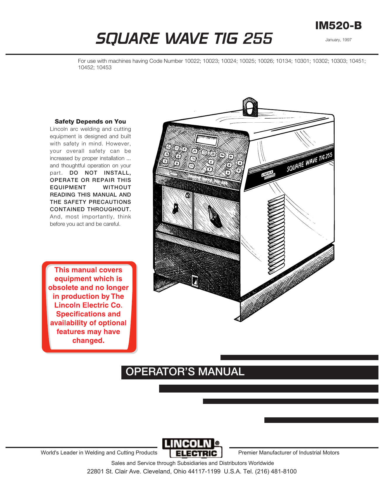 Lincoln Idealarc Tig 250 250 Arc Welder Manual
