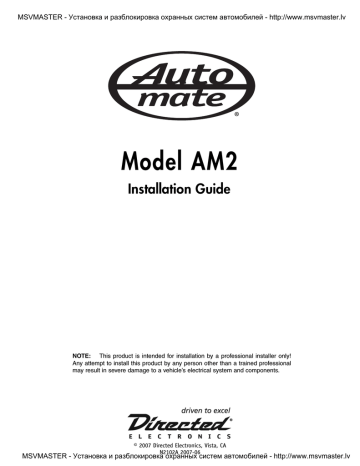 Automate AM2 Installation guide | Manualzz