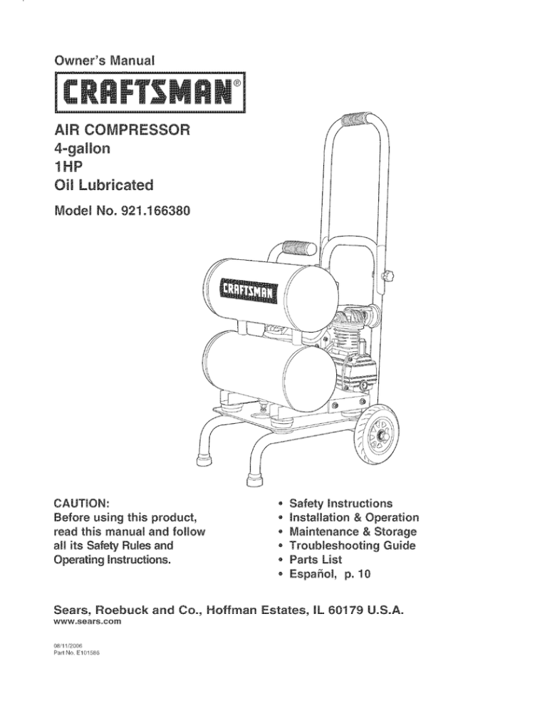 Craftsman 921.166380 Troubleshooting guide | Manualzz