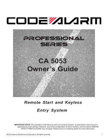 Code Alarm CA 5053 Owner's Guide | Manualzz