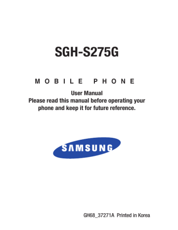 Samsung SGH S275G User Manual | Manualzz