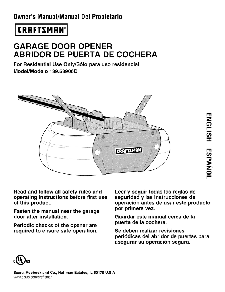 Garage Doors & Openers for Opener Sears Craftsman 139.53902D Receiver ...