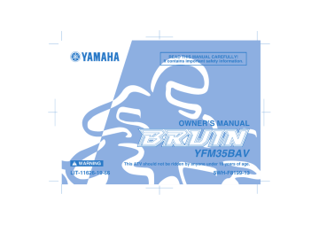Owner's manual | Yamaha YFM35BAV Owner`s manual | Manualzz