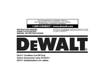 DeWalt DC411 Instruction manual | Manualzz
