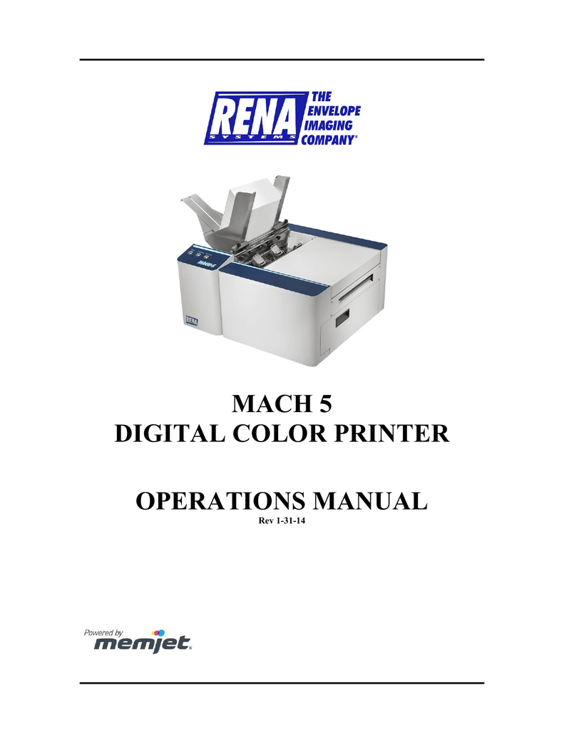 Rena MACH 5 Troubleshooting guide | Manualzz