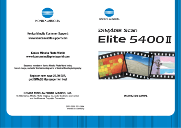 Minolta DIMAGE SCAN ELITE 5400 Instruction manual | Manualzz