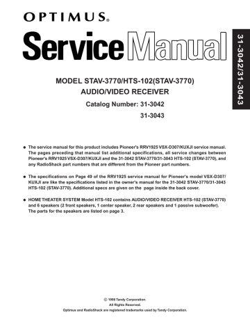 Dolby Laboratories 31-3043 Service manual | Manualzz