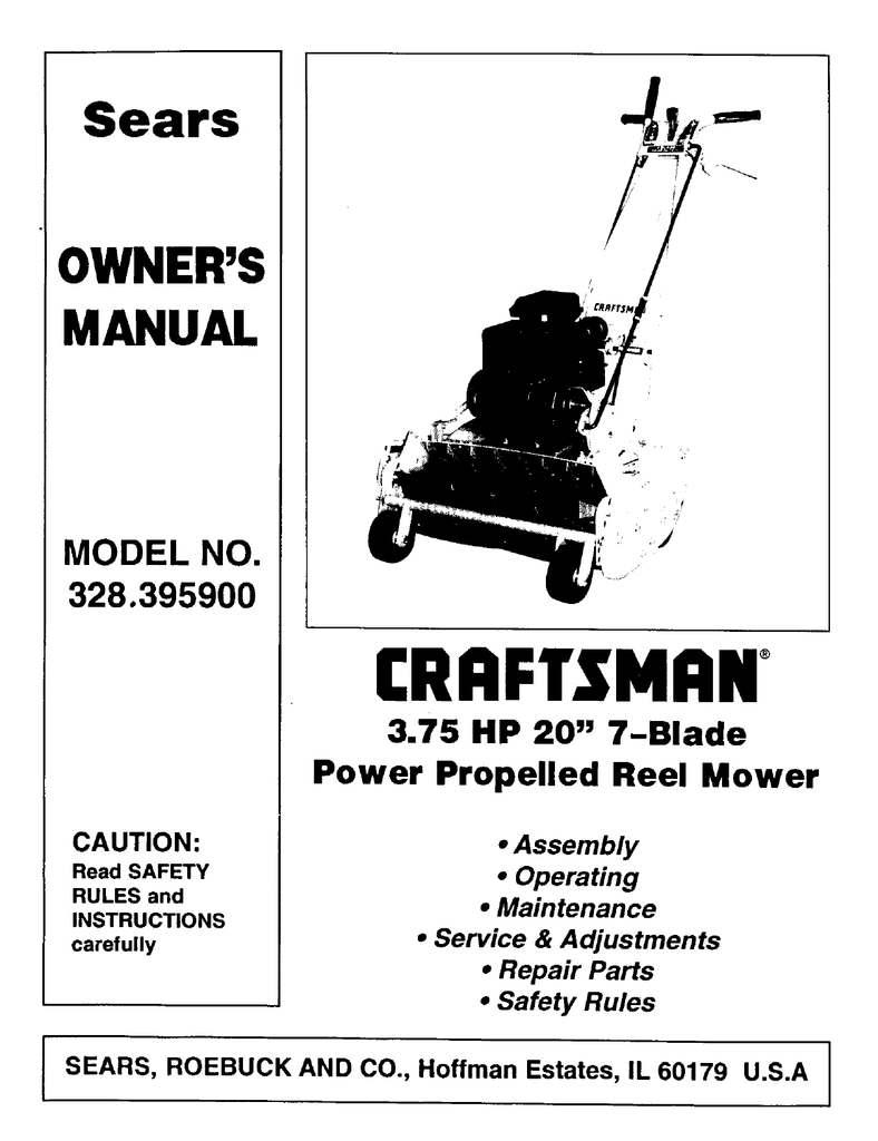 Mclane 17 reel mower Operator's Manual