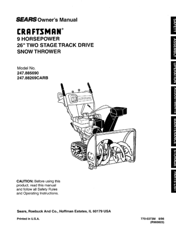 Craftsman Sears 247.885690 Owner`s manual | Manualzz