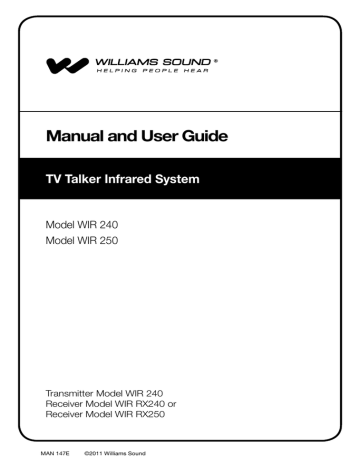 Williams Sound Infrared ADA Compliance Kit User guide | Manualzz