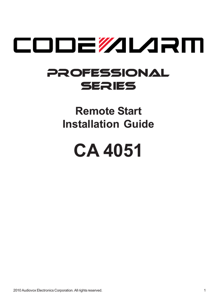 Audiovox Ca 4051 Installation Guide Manualzz