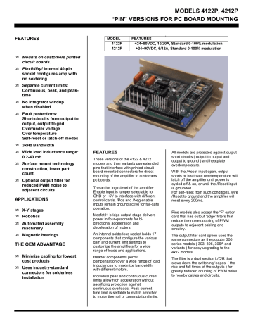 Copley Controls Corp. | 306A | User manual | 4122, 4212 datasheet | Manualzz
