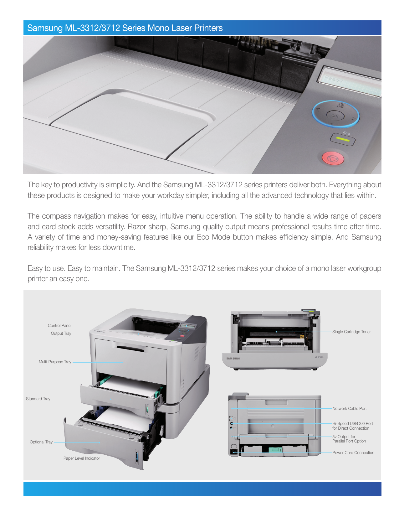 instructions for samsung monochrome laser printer ml2165w