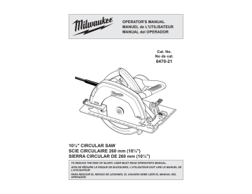 Milwaukee 6470-21 Operator's Manual | Manualzz