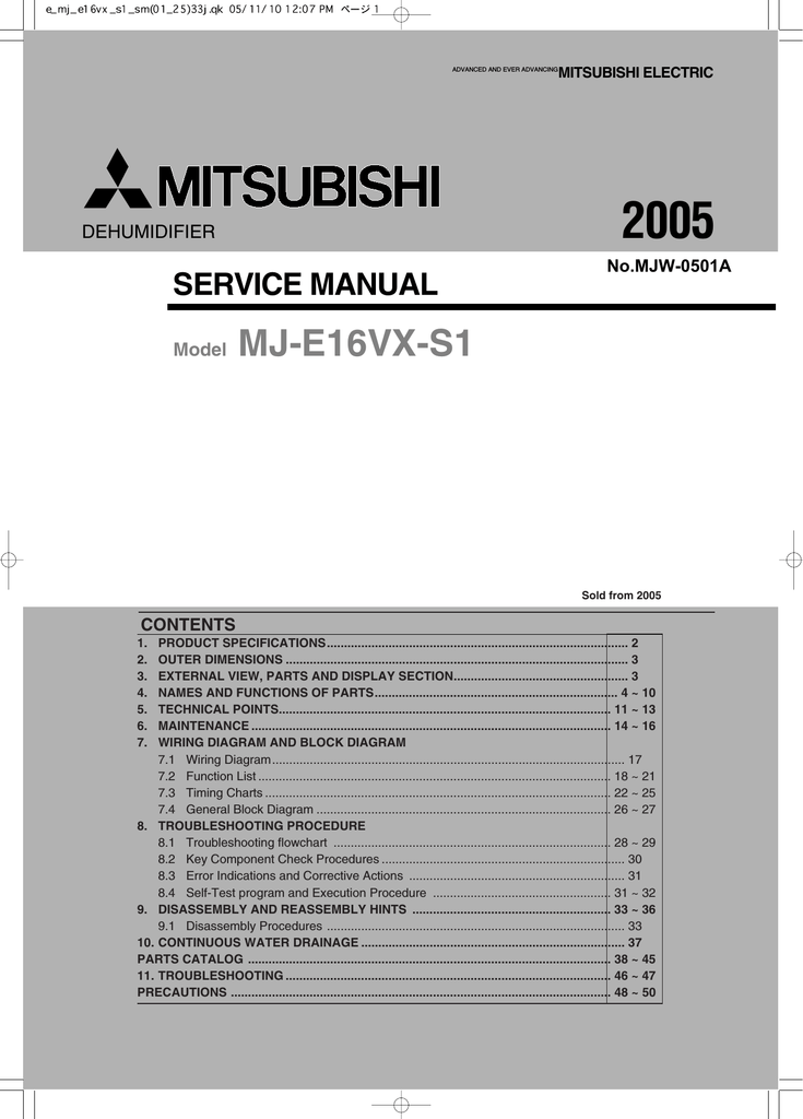 Mitsubishi Electric MJ-E16SX-A1 Service manual | manualzz.com