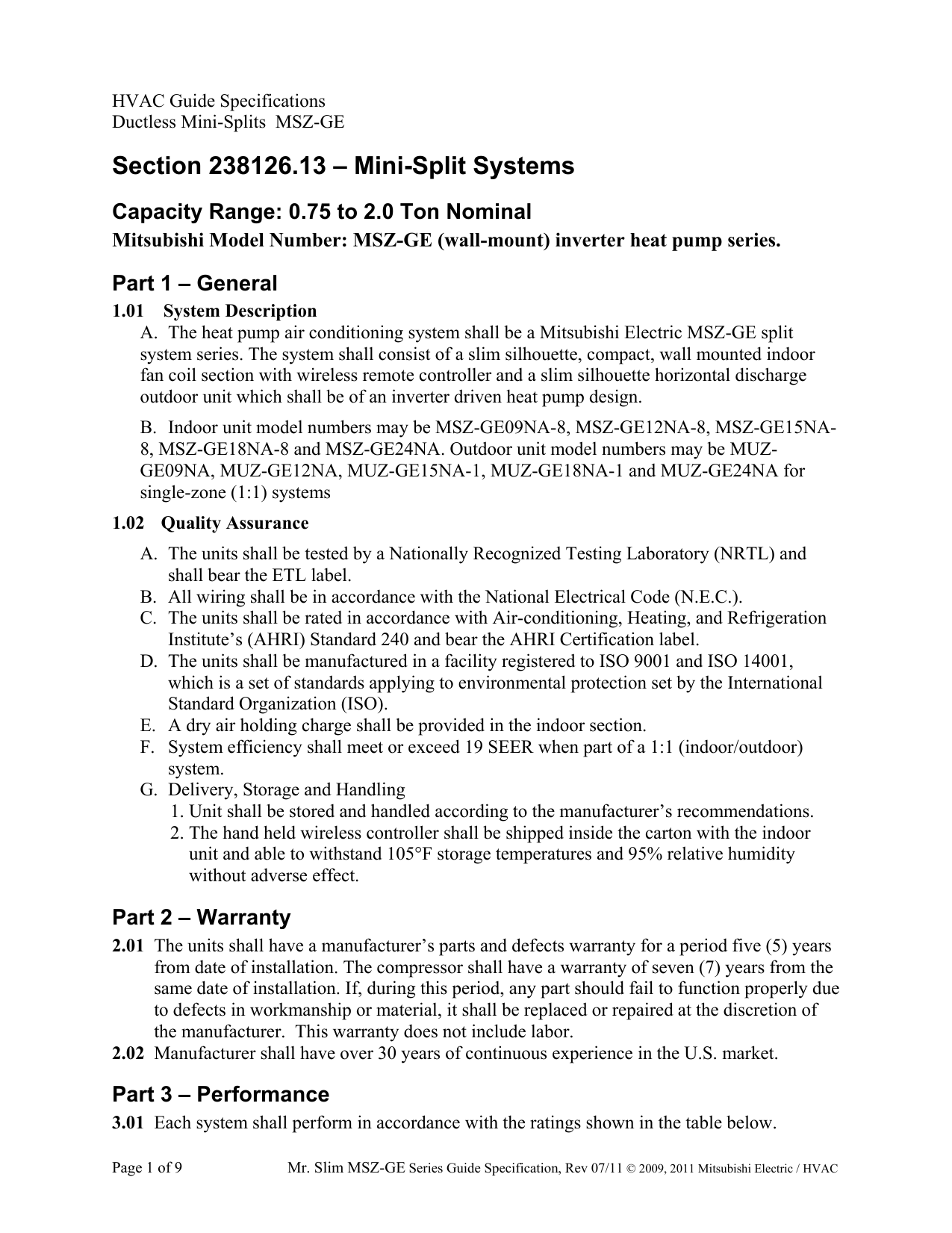 Section 238126 13 Mini Split Systems Manualzz Com