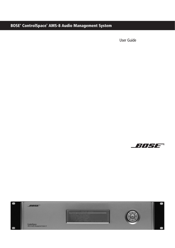 Bose ControlSpace AMS-8 User guide