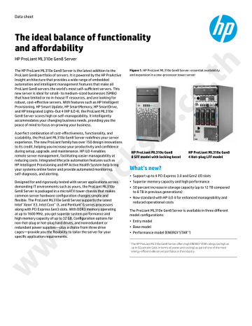 Hp Proliant Ml310e Gen8 Server Manualzz