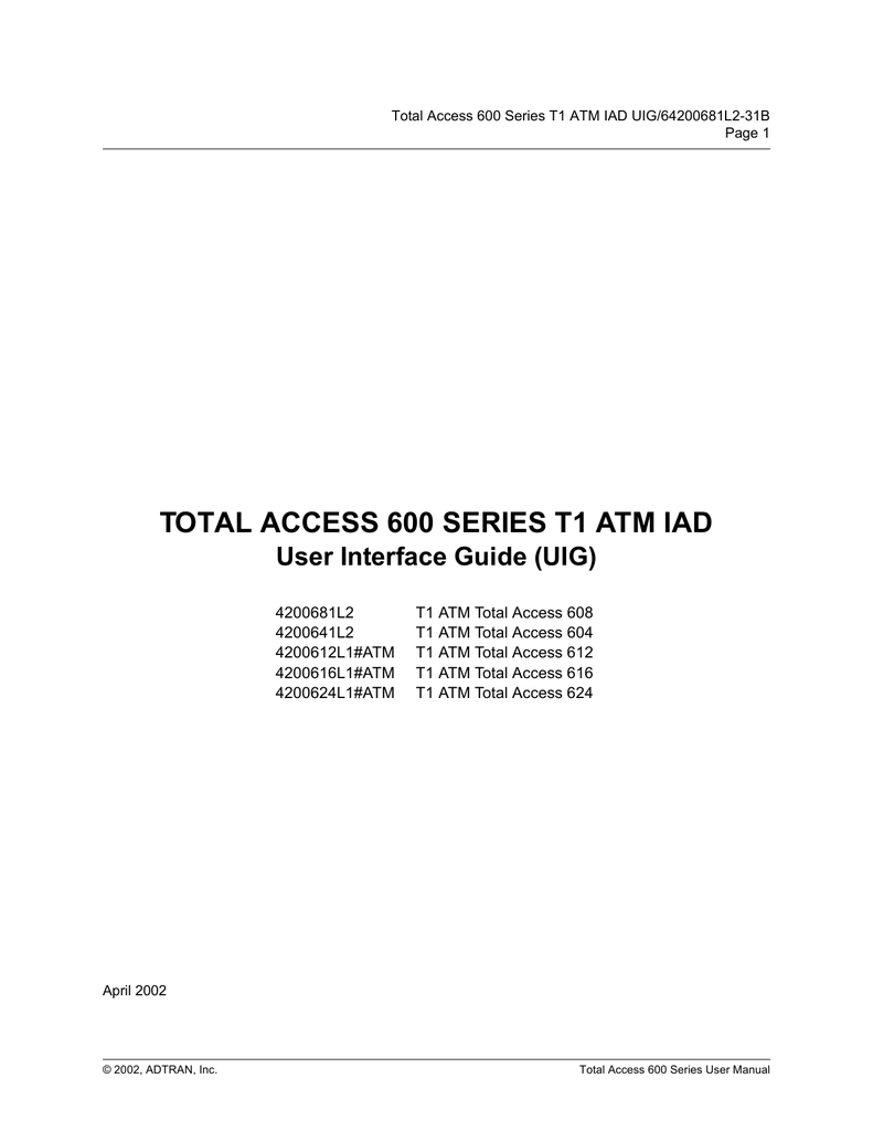 ADTRAN Total Access 608 User manual | Manualzz