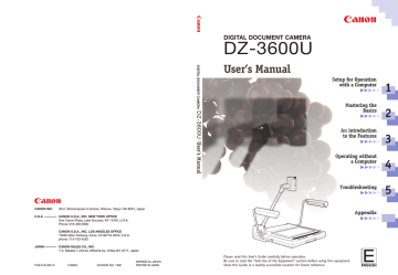 Canon DZ-3600U User`s manual | Manualzz