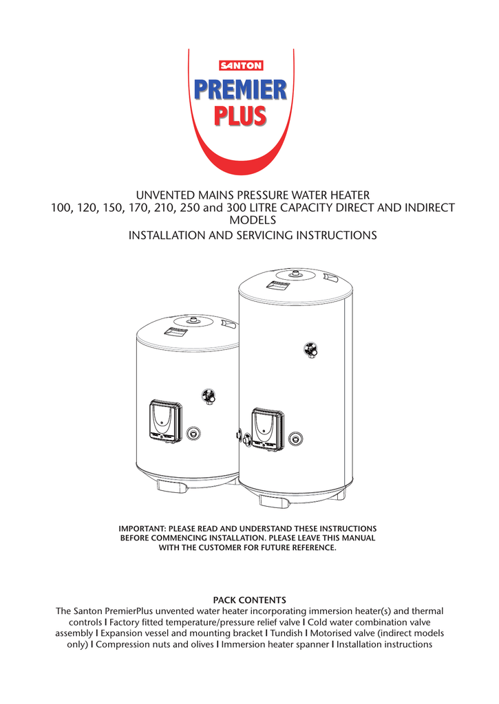 Santon Premier Plus Unvented Indirect Cylinder 2025