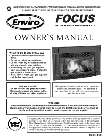 Enviro Focus Owner's Manual | Manualzz