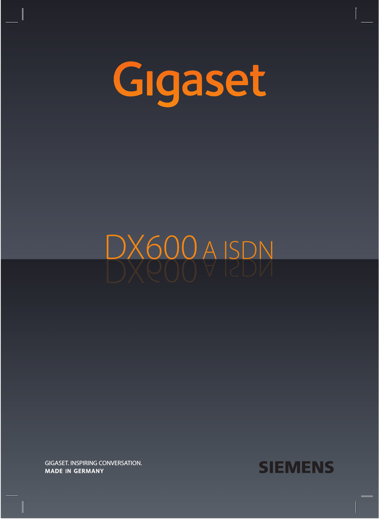 Siemens Gigaset Dx600a Isdn Specifications Manualzz