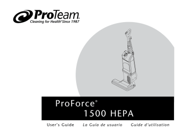 ProTeam ProForce 1200XP Upright Vacuum Cleaner with On-Board Tools User's Guide | Manualzz