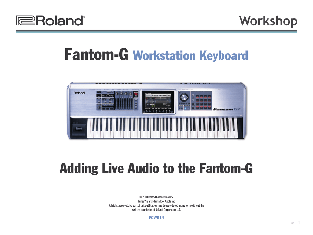 Roland Fantom G8 Owner S Manual Manualzz