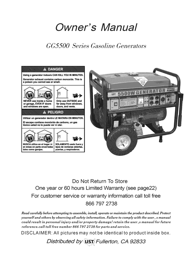 ust 3500w generator manual