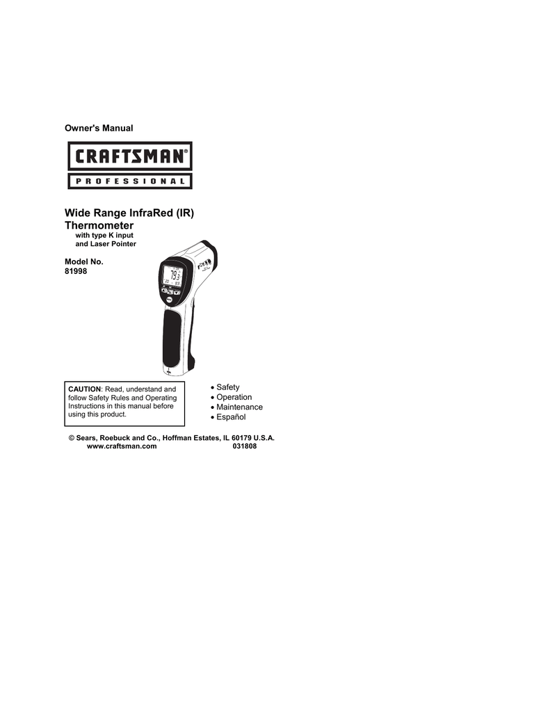 Craftsman Infrared Thermometer