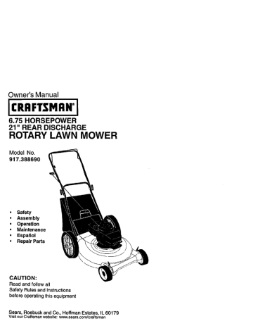 Craftsman 6.75 2024 lawn mower manual