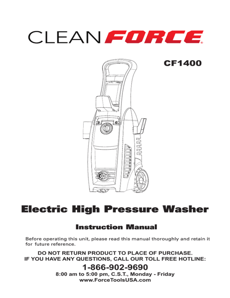 Clean Force Cf1400 Operating Instructions Manualzz 7297