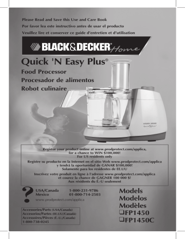 Black & Decker FP1450 Quick 'N Easy Food Processor 