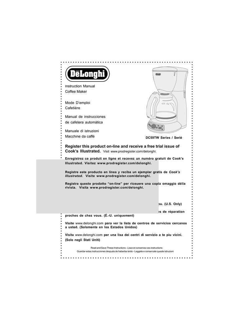 DeLonghi DC59TW Instruction manual Manualzz