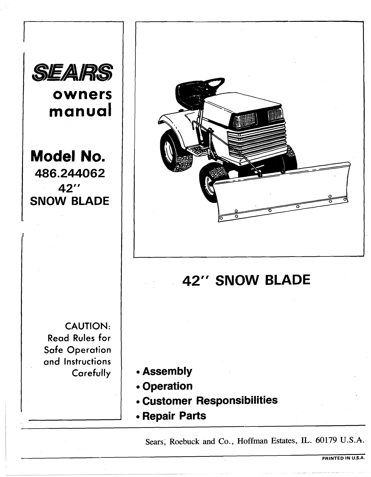 Craftsman 42 best sale snow blade