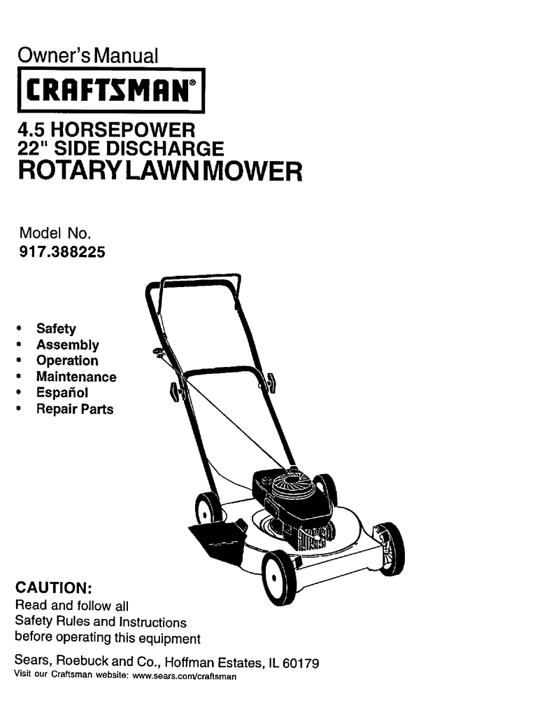 sears lawn mower maintenance