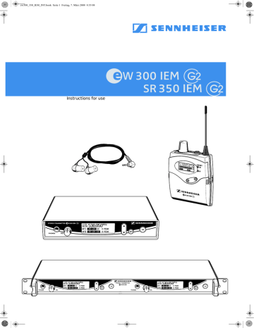 Sennheiser Ek 300 Iem Specifications Manualzz