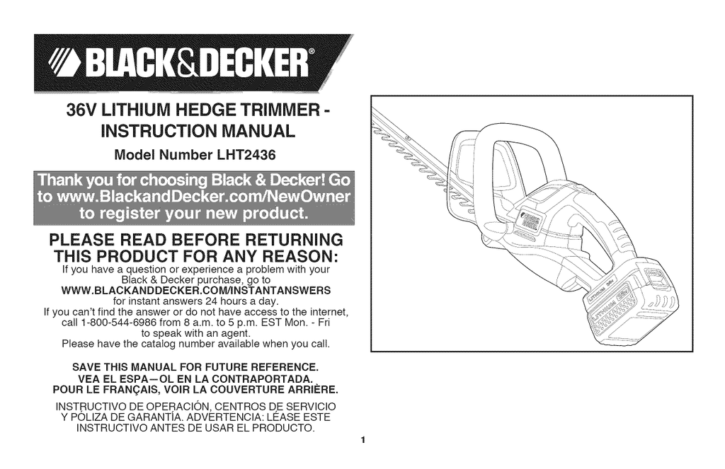 Black & Decker LHT2436 Instruction manual Manualzz