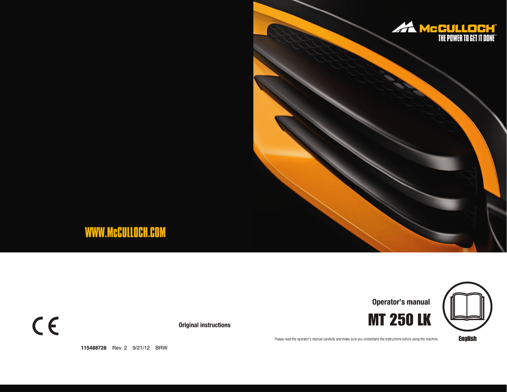 McCulloch MT 250 LK Operator`s manual | manualzz.com
