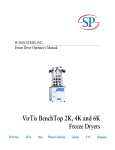 SP Industries VirTis BenchTop 2K, 4K and 6K Freeze Dryer Operator's Manual