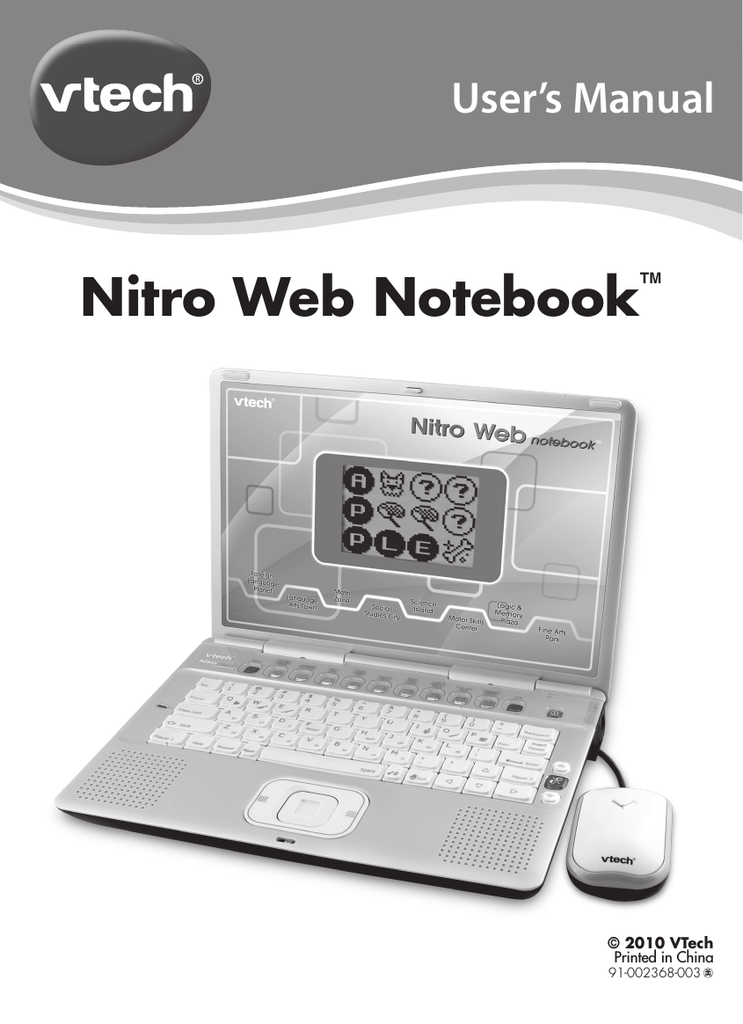 Vtech Nitro Jams Notebook User S Manual Manualzz Vtech Nitro Jams Notebook User S Manual Manualzz