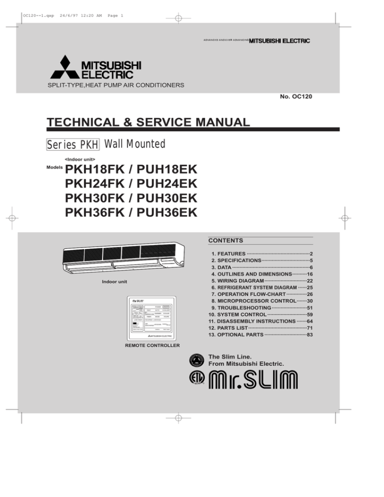 Mitsubishi Mr. Slim NH33NBD Service manual | Manualzz