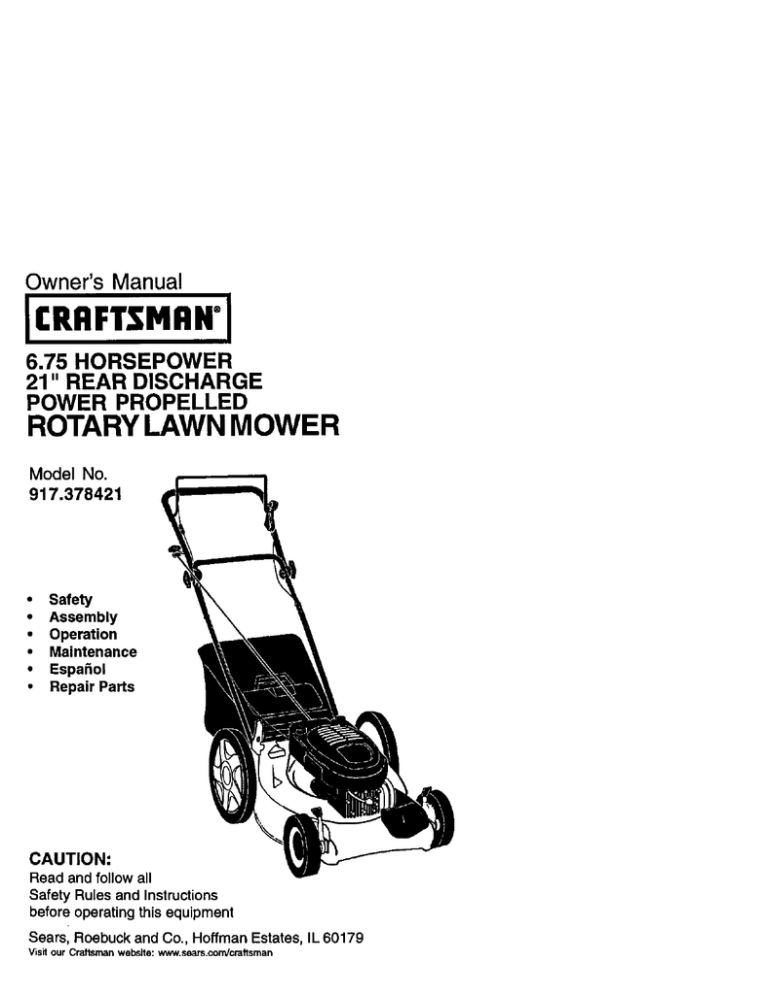 sears lawn mower maintenance