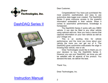 Drew Technologies DashDAQ Series II Instruction manual | Manualzz