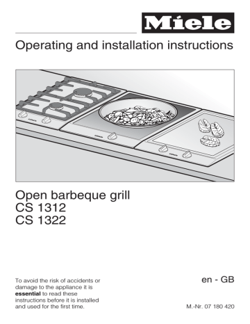 Miele ELECTRIC BARBECUE CS 1322 Operating and Installation Instructions | Manualzz