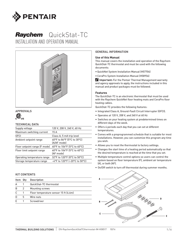 Raychem Quickstat Installation Guide Manualzz