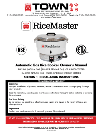 55-Cup, RiceMaster Electric Rice Cooker - Town Food Service Equipment Co.,  Inc.