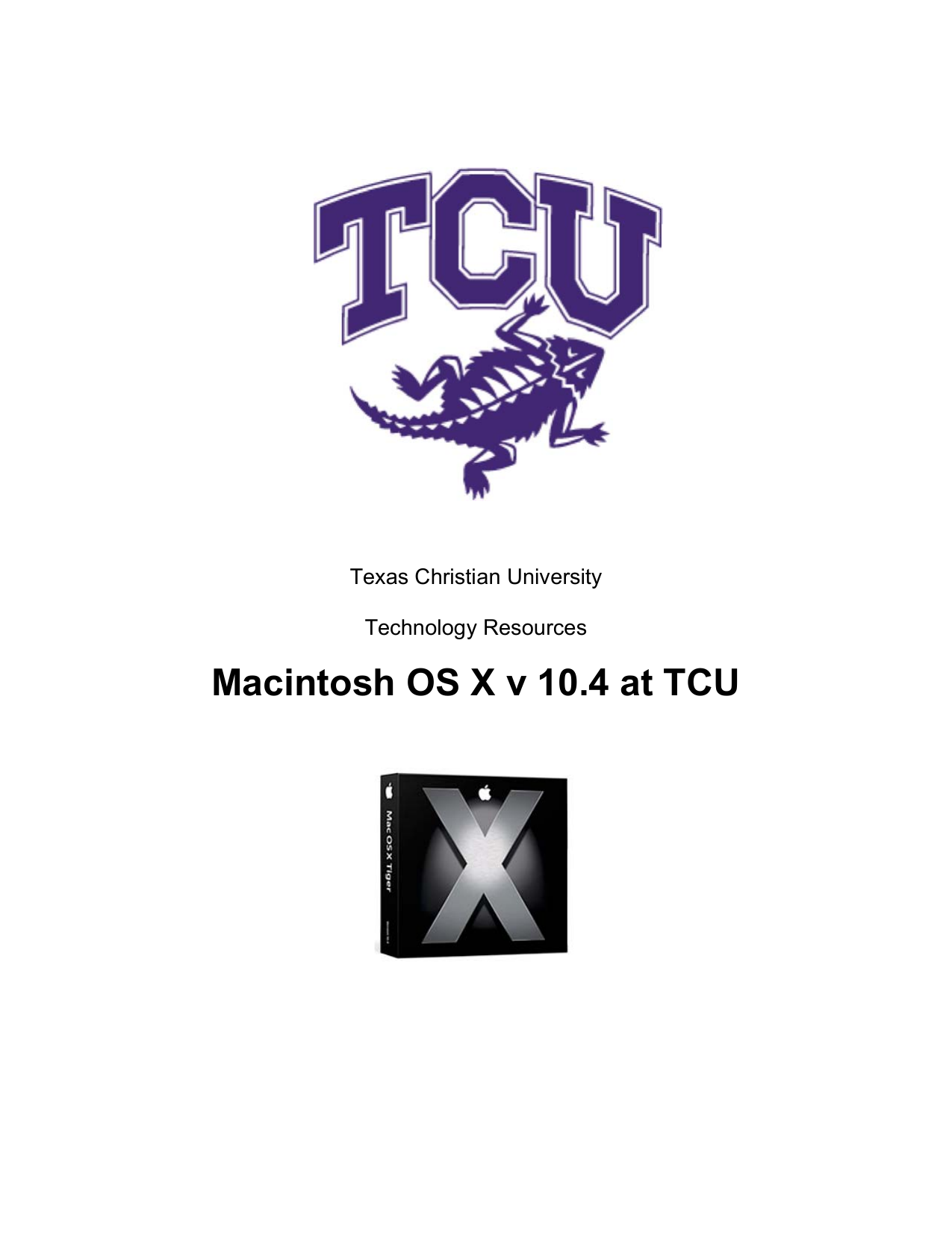 Macintosh Os X V 104 At Tcu Manualzzcom - 