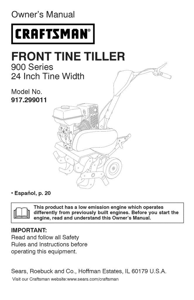 Craftsman 917.299011 Owner`s manual | Manualzz